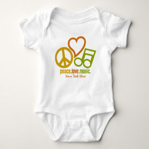 Peace Liebe Music Custom Bekleidung Baby Strampler