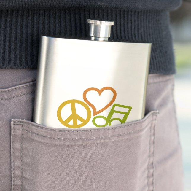 Peace Liebe Music Custom Flask Flachmann (Beispiel)