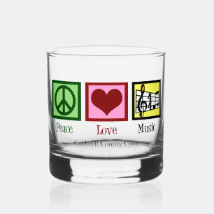 Peace Liebe Music Custom Niedlich Musician Whiskyglas