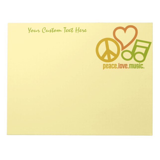 Peace Liebe Music custom notepad Notizblock (Vorderseite)