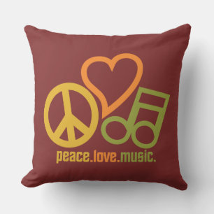Peace-Liebe-Music - Farbwerfer-Kopfkissen Kissen Für Draußen