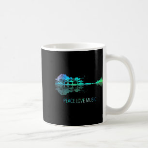 Peace Liebe Music Guitar Lake Shadow Hippie Musici Kaffeetasse