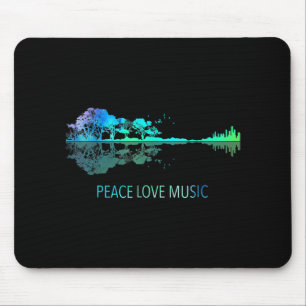 Peace Liebe Music Guitar Lake Shadow Hippie Musici Mousepad