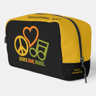 Peace Liebe Music individuelle Name Waschbeutel