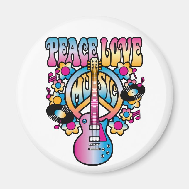 Peace Liebe Music Magnet (Vorne)