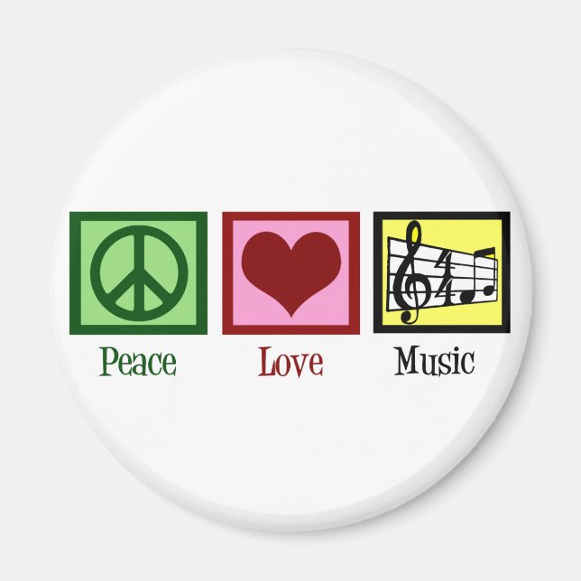 Peace Liebe Music Magnet (Vorne)