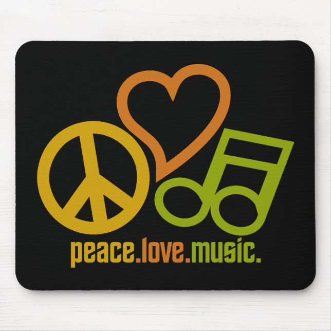 Peace Liebe Music Mousepad (Vorne)