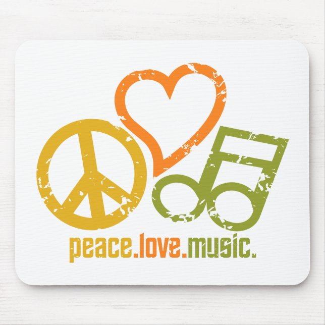 Peace Liebe Music Mousepad (Vorne)