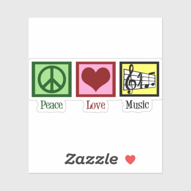 Peace Liebe Music Notebook Aufkleber (Blatt)