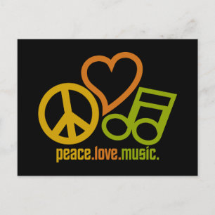 Peace Liebe Music Postcard, anpassbar Postkarte