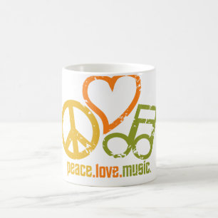 Peace Liebe Music Tasse - wählen Sie Stil & Farbe