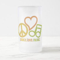 Peace Liebe Music Tasse - wählen Sie Stil & Farbe