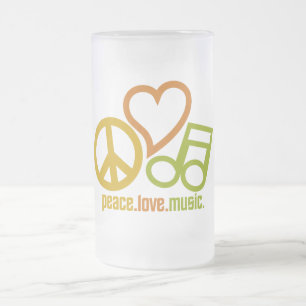 Peace Liebe Music Tasse - wählen Sie Stil & Farbe
