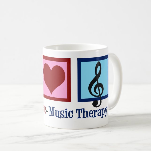 Peace Liebe Music Therapy Niedlich Therapist Kaffeetasse (VorderseiteRechts)