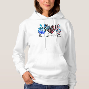Peace Liebe Music US Flag 4. Juli Musiklehrer Hoodie