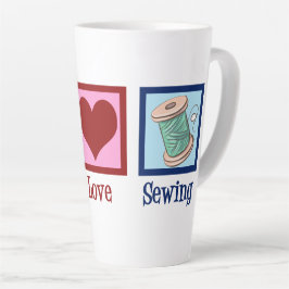 Peace Liebe Nähen Niedlich Seamstress Milchtasse