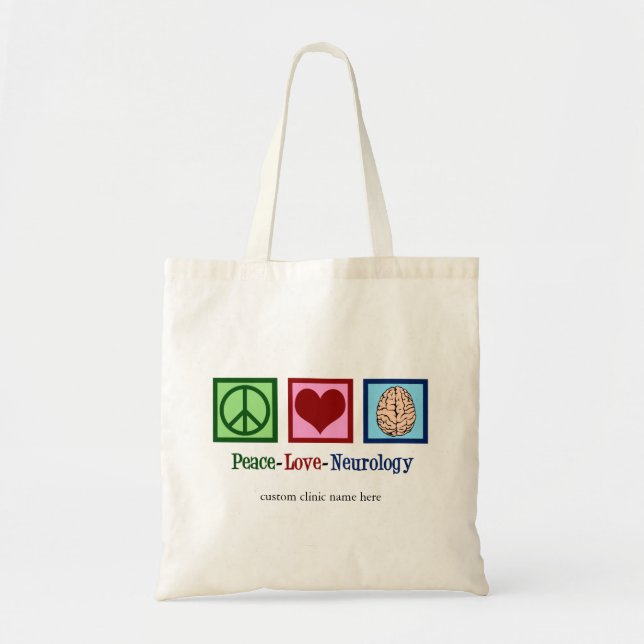 Peace Liebe Neurologie Custom Neurologist Tragetasche (Vorne)