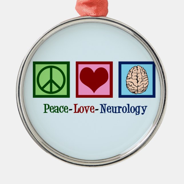 Peace Liebe Neurologie Ornament Aus Metall (Vorne)
