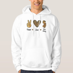 Peace Liebe New Jersey Leopard Flag Map Souvenirs Hoodie