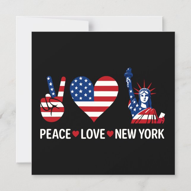 Peace Liebe New York Magneteinladung (Vorderseite)