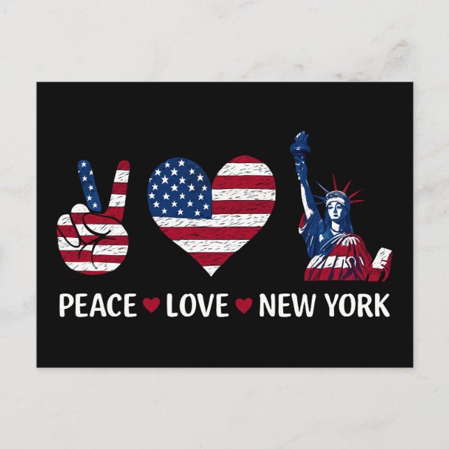 Peace Liebe New York Postkarte (Vorderseite)