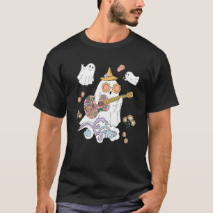 Peace Liebe Niedlich Ghost Retro Groovy Halloween T-Shirt