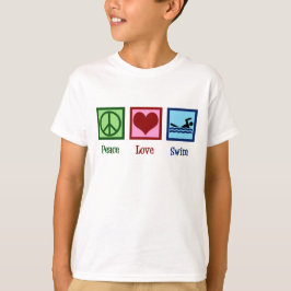 Peace Liebe Niedlich schwimmen Kinder T-Shirt