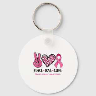 Peace Liebe Nk Ribbon Brustkrebs Bewusstsein Fraue Schlüsselanhänger