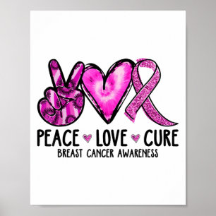 Peace Liebe Nk Ribbon Brustkrebs Bewusstsein Poster