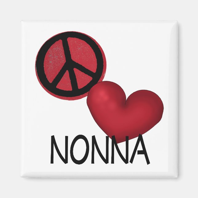 Peace Liebe Nonna Magnet (Vorne)