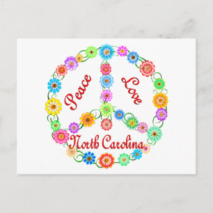 Peace Liebe North Carolina Postkarte