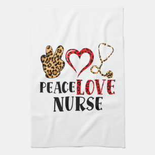 Peace Liebe Nurse - Niedliche Krankenversicherung  Geschirrtuch