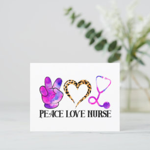 Peace Liebe Nurse - Niedliche Krankenversicherung Postkarte