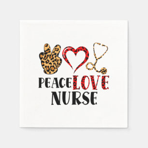 Peace Liebe Nurse - Niedliche Krankenversicherung Serviette
