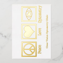 Peace Liebe Optometrie Custom Eye Doctor Gold Folien Feiertagskarte