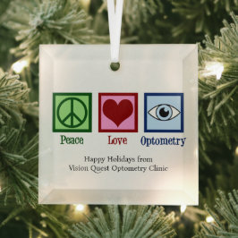 Peace Liebe Optometrie Custom Optometrist Weihnach Ornament Aus Glas