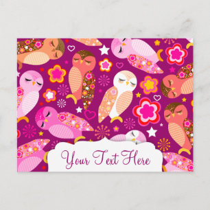 Peace & Liebe Owls Postkarte