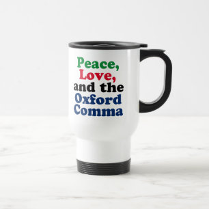Peace Liebe Oxford Comma Funny English Grammar Reisebecher