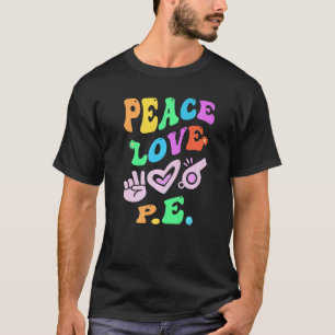 PEACE LIEBE P E Retro STEM Lehrer Zurück in S T-Shirt