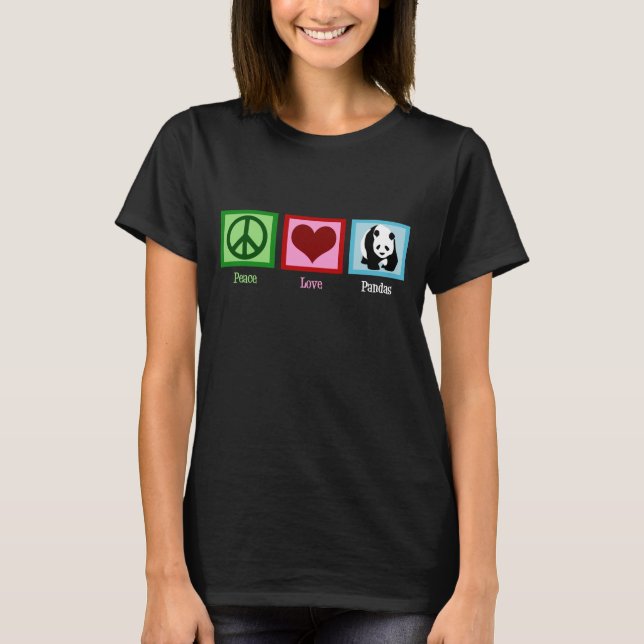 Peace Liebe Panda Bear T-Shirt (Vorderseite)