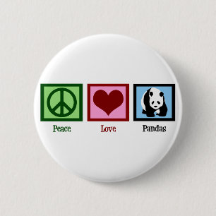 Peace Liebe Pandas Button