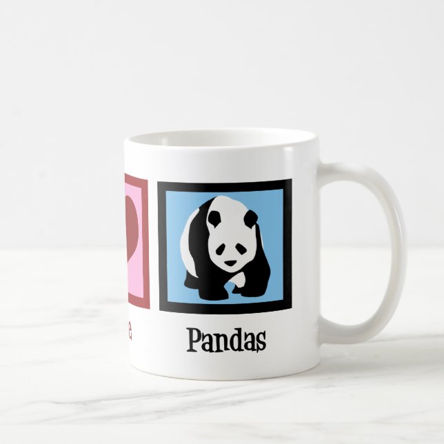 Peace Liebe Pandas Kaffeetasse (Rechts)