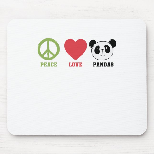 Peace Liebe Pandas Mousepad (Vorne)