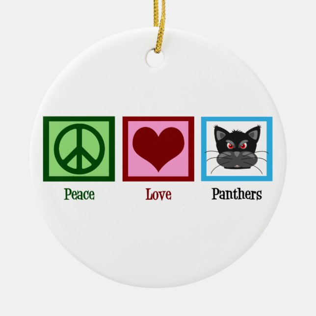 Peace Liebe Panthers Keramikornament (Vorne)