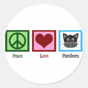Peace Liebe Panthers Runder Aufkleber