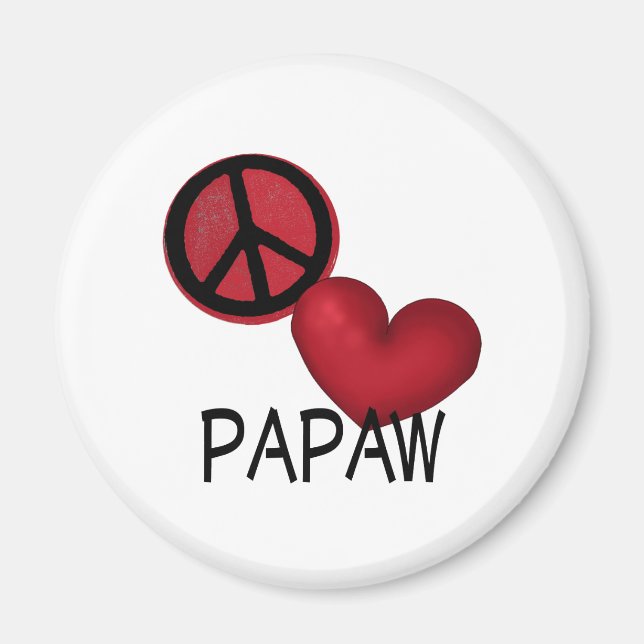 Peace Liebe Papaw Magnet (Vorne)