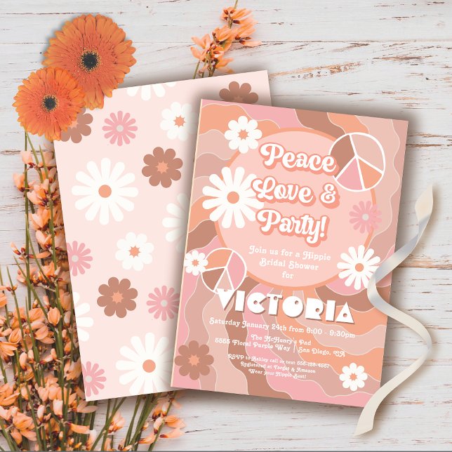 Peace Liebe & Party Hippie Party Einladung (Von Creator hochgeladen)