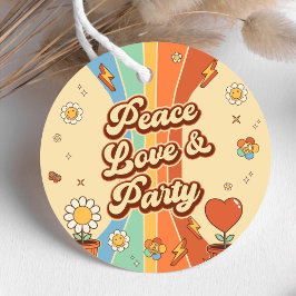 Peace Liebe Party Retro Rainbow 6. Geschenkanhänger