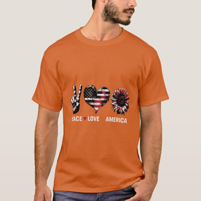 Peace, Liebe & Patriotic Vibes - USA Freedom Desig T-Shirt (Vorderseite)