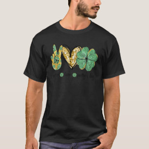 Peace Liebe Patty's Day Hand Hearts Kleeblatt St P T-Shirt